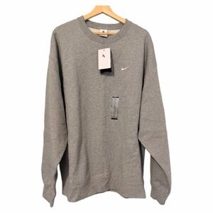 NIKE SOLO SWOOSH FLEECE CREWNECK TOP GREY  SIZE XLT - NEW